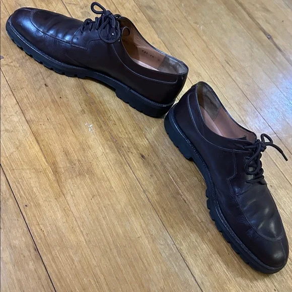 Salvatore Ferragamo Men’s shoes Brown split toe apron derby size 10D s-l400.jpg main image 4